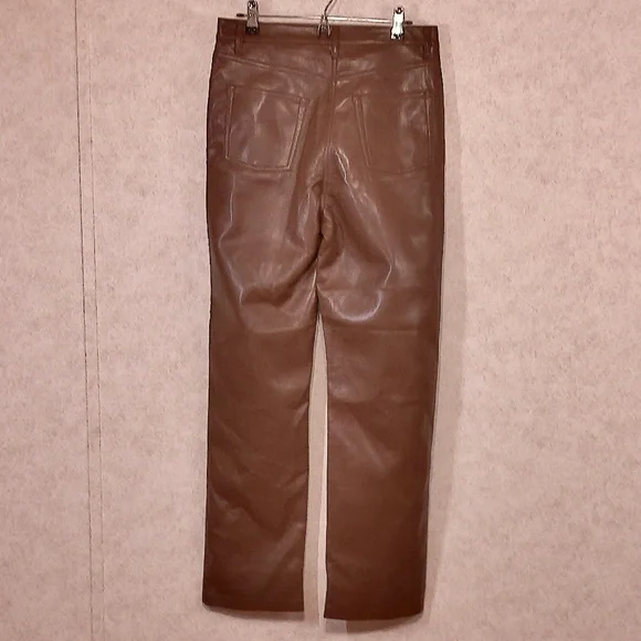 NWT Wilfred Melina Cognac Vegan Leather Pants, 5 Pocket, Size 6 - Picture 4 of 10